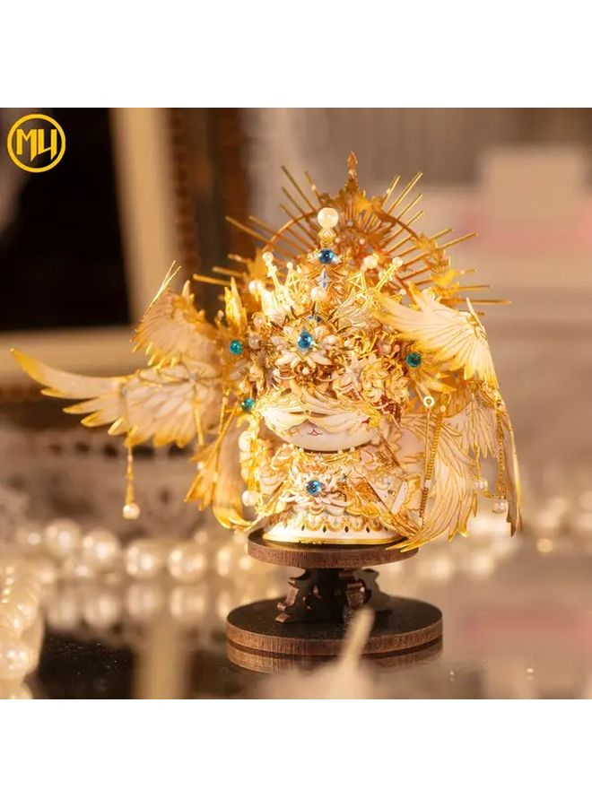 Devil Cat 3D Metal Puzzle Toy Gothic Design Golden Red Accents Educational Gift For Adults Teens - Image 3